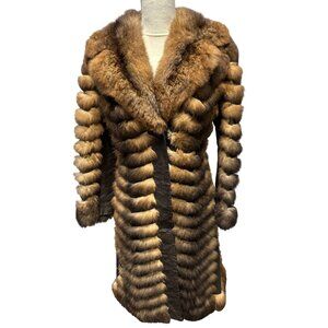 Vintage Womens Brown Fur and Leather Coat